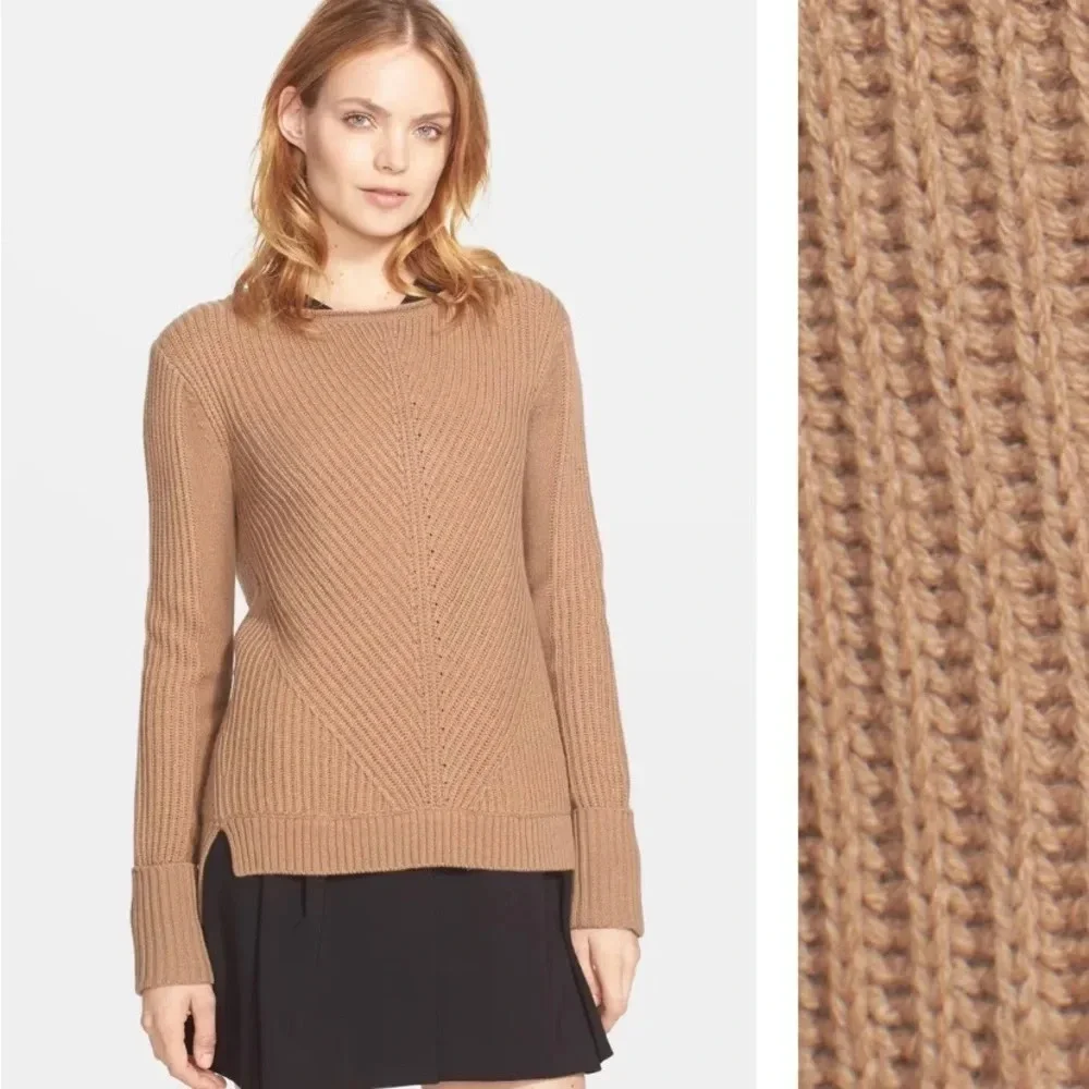 VINCE Directional Ribbed Sweater Wool Cashmere S